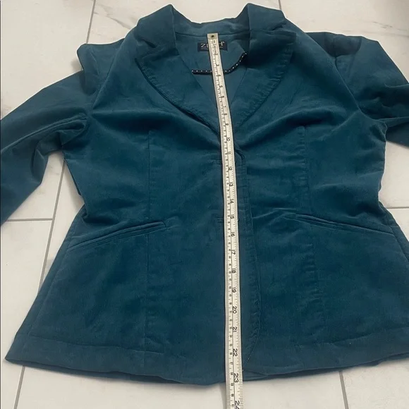 ZILCH Teal Blazer 2 Button Up Front Fitted Classic Sz XS - Picture 11 of 15